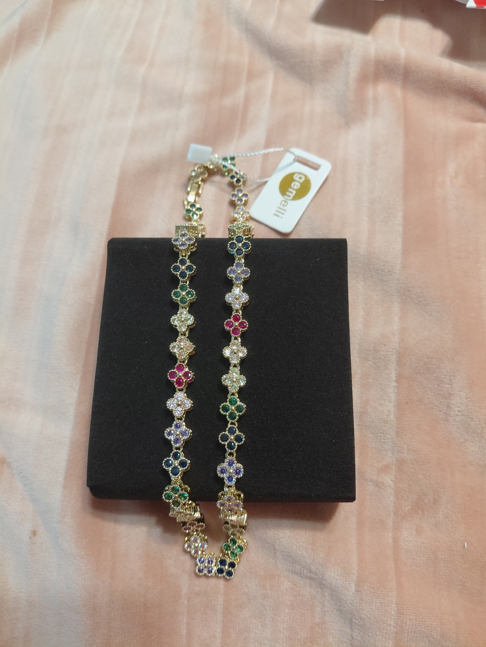 Gemelli Gold-Tone Multi-Color Floral Station Necklace by